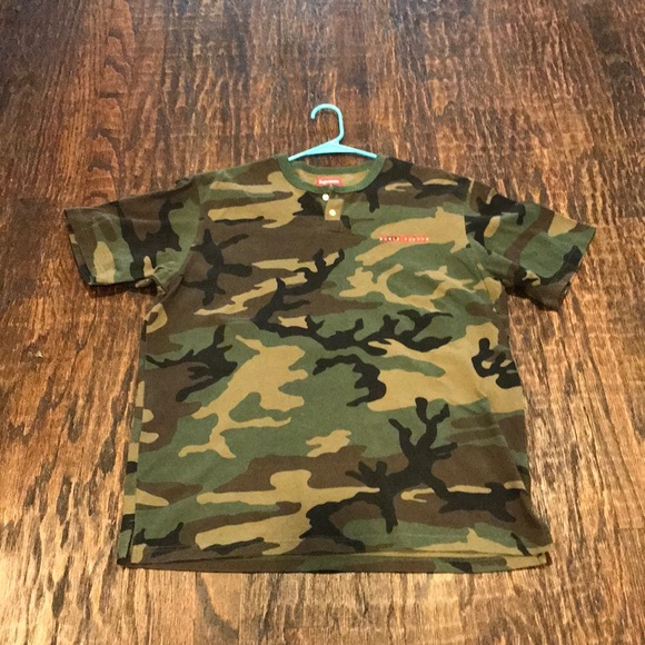 Supreme Other - Supreme Pique S/S Henley - Woodland Camo